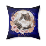 Pet memorial pillow, close-up view