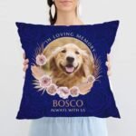 Custom dog memorial pillow with dog photo, style 1