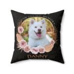Custom dog memorial pillow with dog photo
