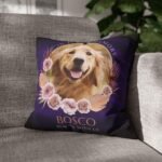 Custom dog remembrance pillow with dog photo, style 4