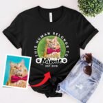 Custom cat portraint shirt, white background
