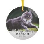 Personalized "In Memory Of" cat Christmas ornament, context 2