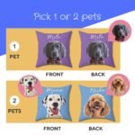 Number of pets custom dog picture pillow styles chart