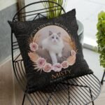 Personalized pet memorial pillow, black color
