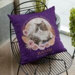 Personalized pet memorial pillow, purple color