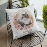 Personalized pet memorial pillow, white color