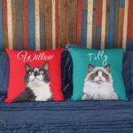 Personalized Cat Photo Pillow, Custom Cat Portrait, Cat Lover Gift - Image 2