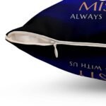 Cat memorial pillow with photo, side view