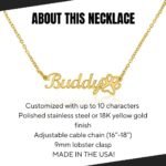 Custom dog name and paw print necklace with dog photo—detailed product specifications
