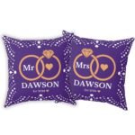 Matching color purple custom wedding pillows