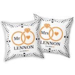 Matching color white custom wedding pillows