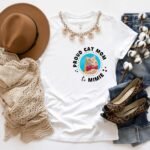 White unisex t-shirt for dog and cat lovers, featuring a custom cat portrait design, perfect as a personalized gift