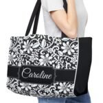 Personalized tote bag, style 1, close-up view
