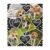 Pet memory blanket in black, 50x60in, featuring a pet photo collage on a beautiful background with a bone pattern