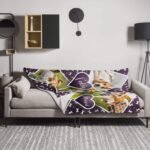 pet memory throw blanket 60x80 inch, laid out on a couch