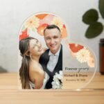 custom acrylic heart plaque as a Valentine's Day gift for couples. husband and wife