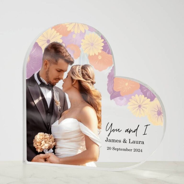You and I Heart Shaped Acrylic Gift for Couples