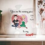 Romantic acrylic puzzle plaque with custom couple names