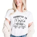 Promoted to Mama Est. [Custom Year] Personalized New Mom T-Shirt – First Time Mom Gift